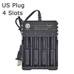 Quad-Slot Universal Li-ion Battery Charger with Dual Voltage Support (US 4 ports)