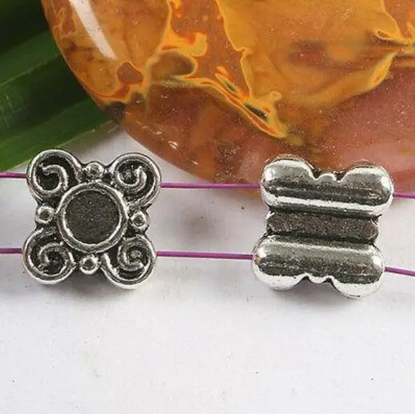 

20pcs 10.4mm dark silver tone flower spacer connector h3411