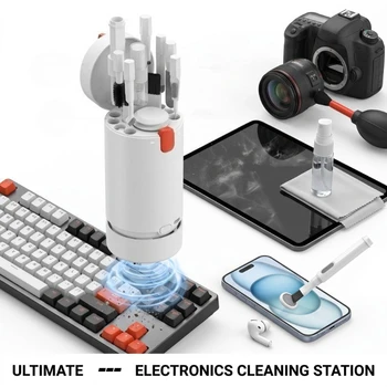 Kit di Pulizia per Computer 20 in 1, Pulitore per Tastiera e Schermo, Aspirapolvere Portatile per Telefono, Fotocamera, Cuffie con Detergente