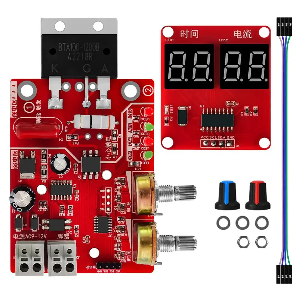 40A/100A Spot Welding Machine Control Board Welder AC 110V 220V To 9V Transformer Controller Board Timing Current Time Current