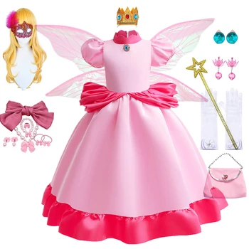 여아용 복숭아 드레스, 할로윈 코스프레 의상, 어린이 무대 공연 옷, 어린이 생일 카니발 파티 의상