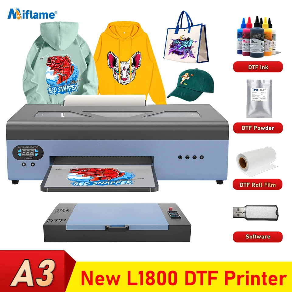 A3 Dtf Printer Tshirt Printing Machine L1800 Printhead With Roll Feeder And  Oven Dryer For Tshirts Bags Hoodies Jean Us Stock - Printers - AliExpress