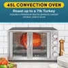 Elite Gourmet -French Door 47.5Qt, 18-Slice Convection Oven 4-Control Knobs, Bake Broil Toast Rotisserie Keep Warm, Inc 3