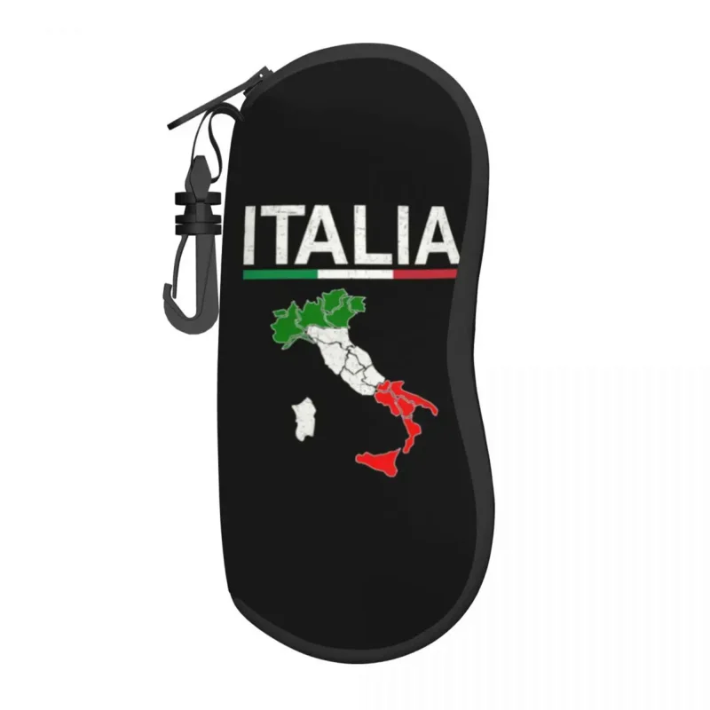 

Italy Flag Italian Map Sunglasses Case Neoprene Zipper Patriotic Pride Shell Eyeglass Case Custom Protective Box For Glasses