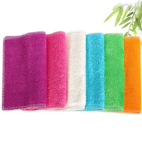 

Thick bamboo fiber dish towel polyester cloth bamboo fiber washing cloth do not dip oil water absorbent kitchen washing towel