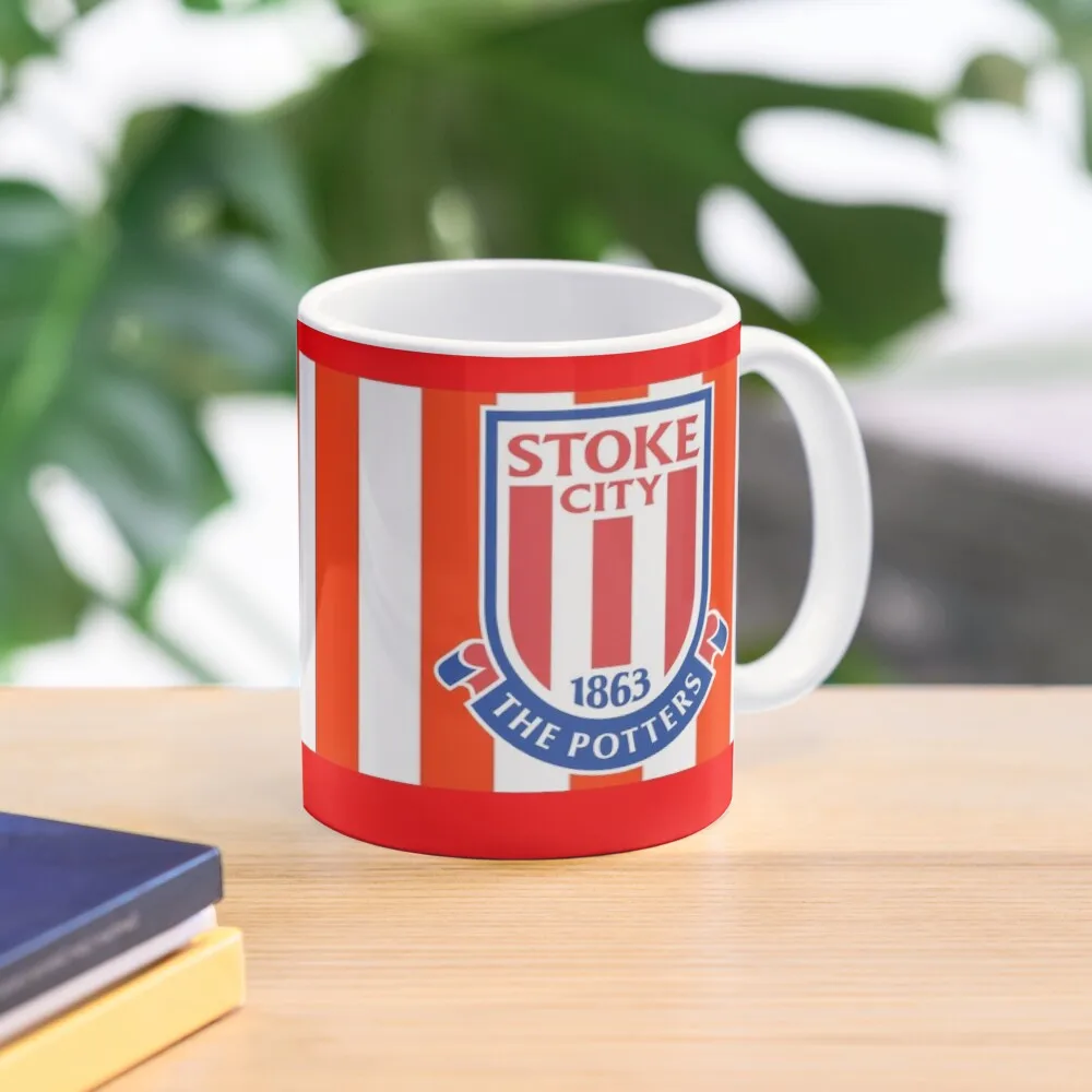 

Stoke City Stripes + Badge Coffee Mug Cups For And Tea Cups Ceramic Mug
