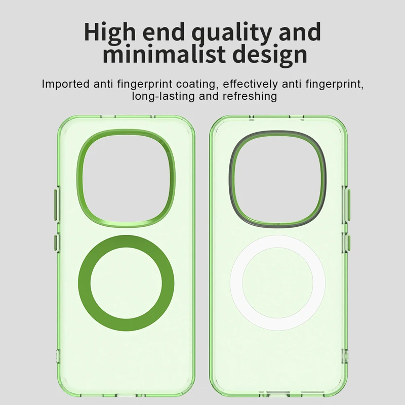 Minimalist Anti-Drop Magnetic Phone Case - Matte Translucent TPU Hard PC Cover