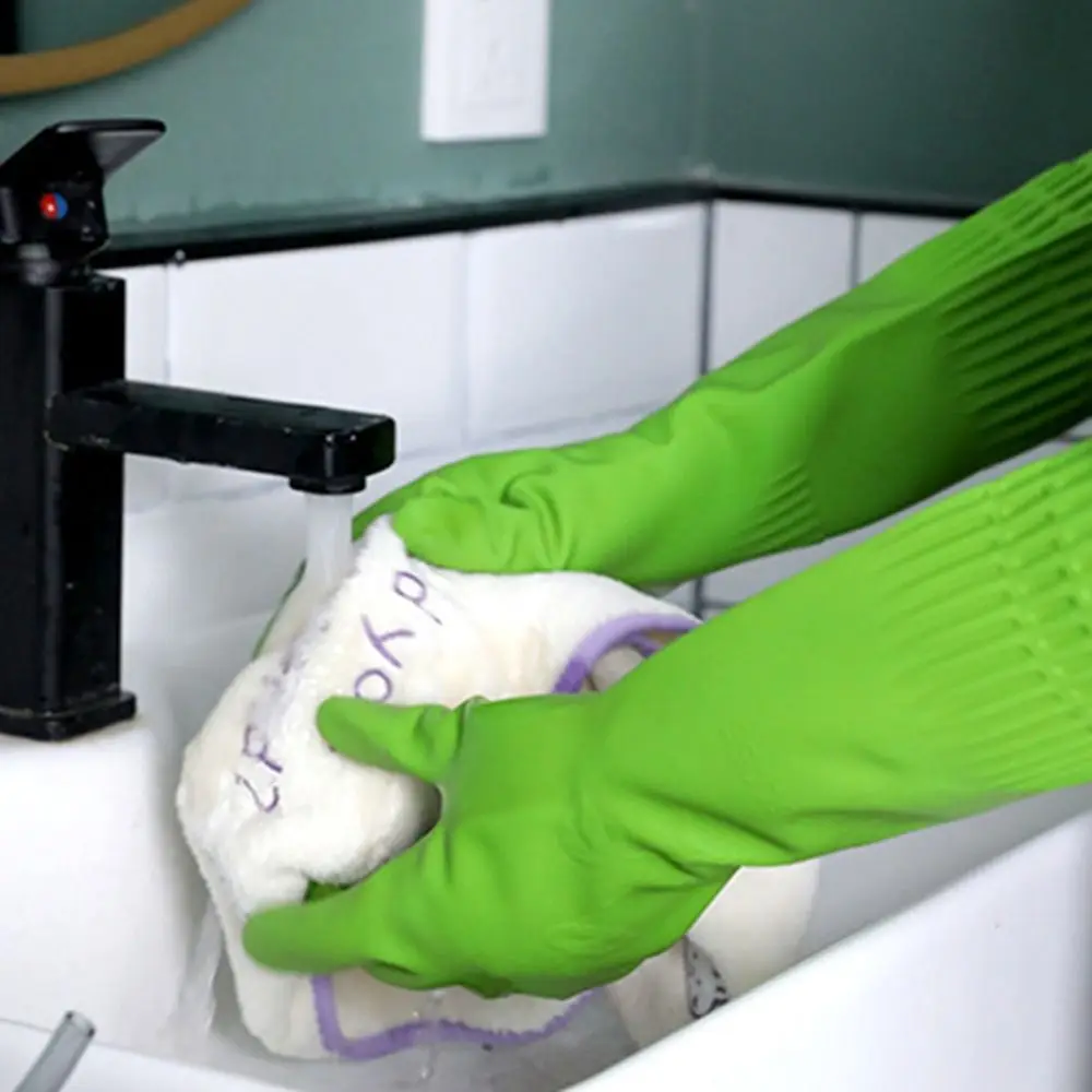 Elastic Durable Repeatable Housework Protective Waterproof Cleaning Tool Household Rubber Gloves Cleaning Gloves