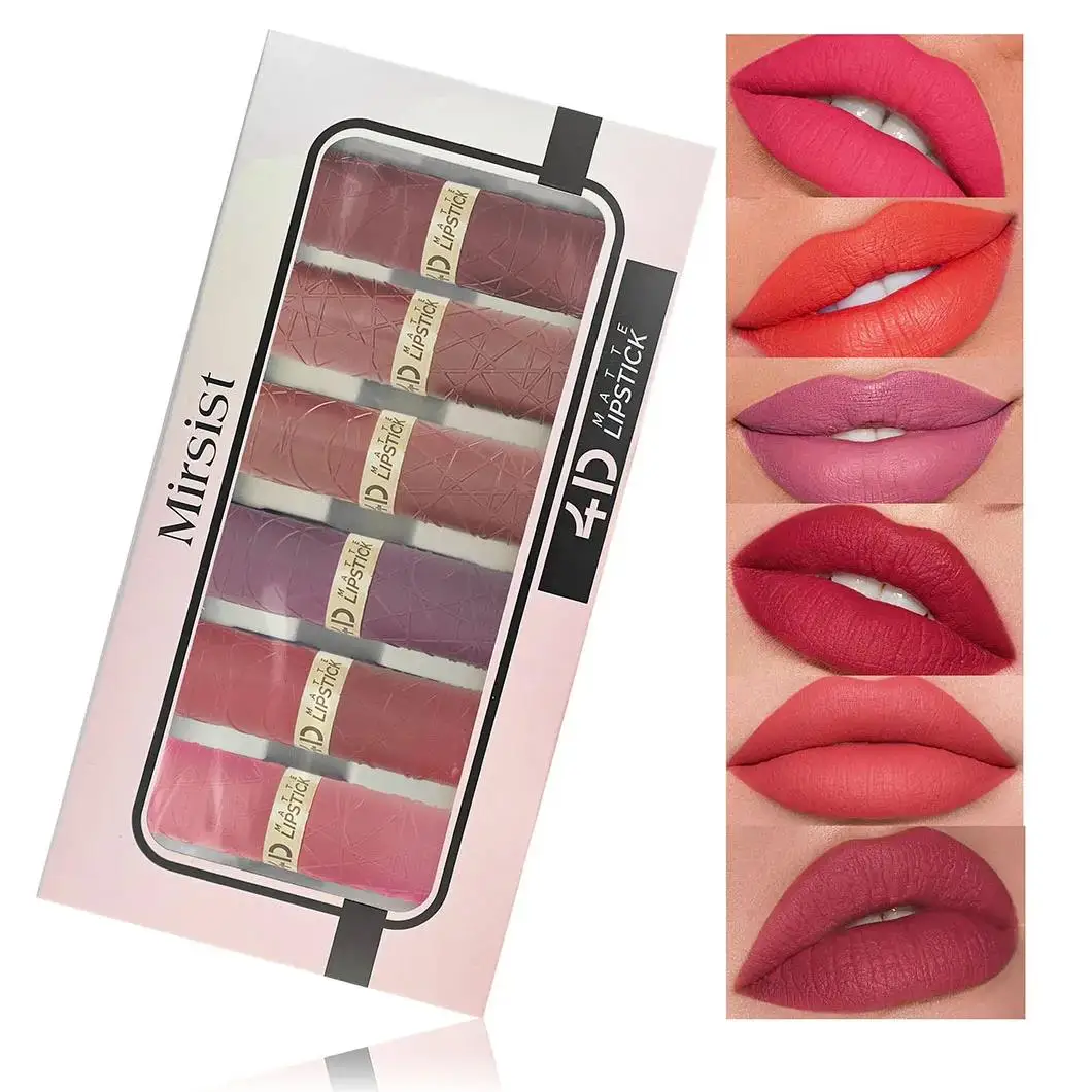 6Pcs Velvet Matte Lipstick Set Long Lasting Waterproof Lip Makeup Non Stick Moisturizing Lip Tint For Women Sexy Beauty 2 6Pcs Velvet Matte Lipstick Set Long Lasting Waterproof Lip Makeup Non Stick Moisturizing Lip Tint For Women Sexy Beauty 2