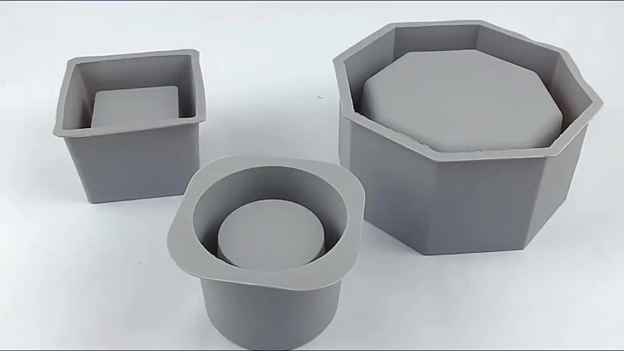 3D rotondo quadrato vaso di fiori stampo in Silicone fai da te aromaterapia candela che fa gesso resina epossidica portapenne stampi decorazioni per la casa  15