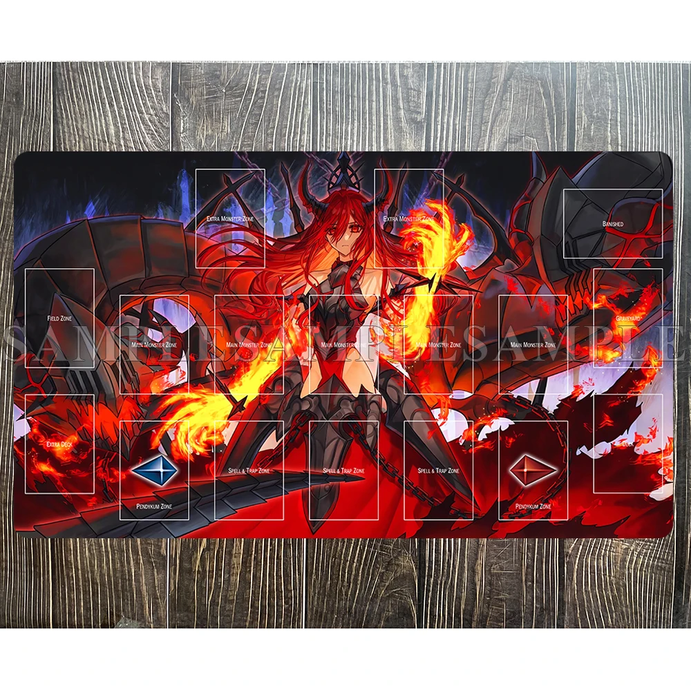 Игровой коврик Yu-Gi-Oh, заключенная принцесса фруктового пламени, коврик TCG, коврик YGO TCG Yugioh Mat-392