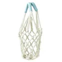 Eco - Friendly Handwoven Mesh Water Bottle Carrier for Everyday Use and Outdoor Adventures (White)