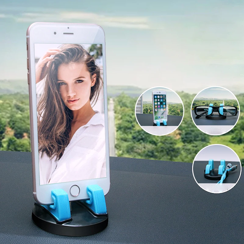 360 Degree Mobile Phone Holder Soft Silicone Anti-skid Pad Mobile Phone Holder GPS Dashboard Bracket