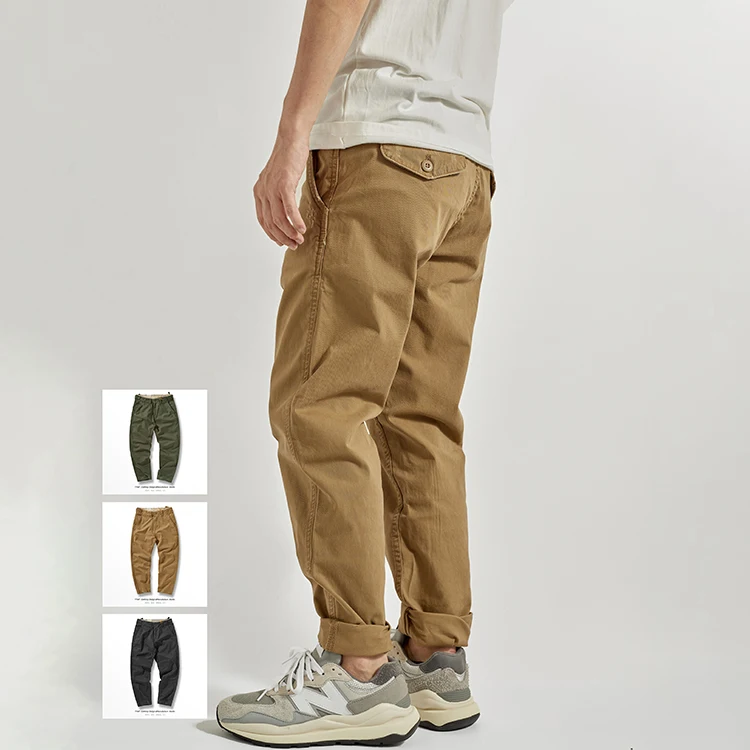 

Брюки-карго четырехсезонные новые в американском стиле, мужская мода, 97% хлопок, потертые, старые, тонкие, прямые, повседневные брюки-карандаш