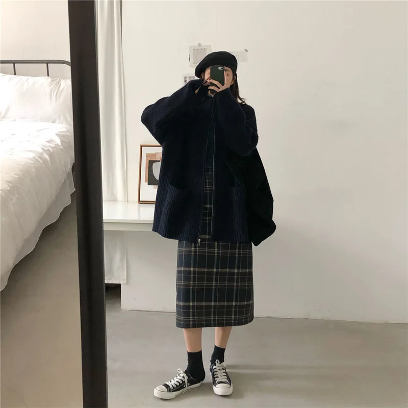 Autumn Winter Knitted Sweater Coat