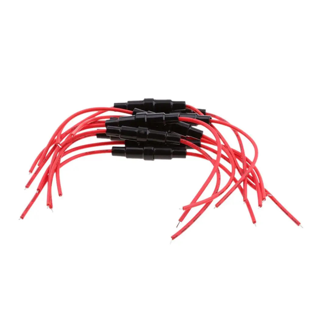10 pcs Inline Fuse Holder 220v ATC/ATO Car ATV Fuse TAP Adapter Waterproof Quick-Blow Glass Holder with 22 AWG Wire XF30