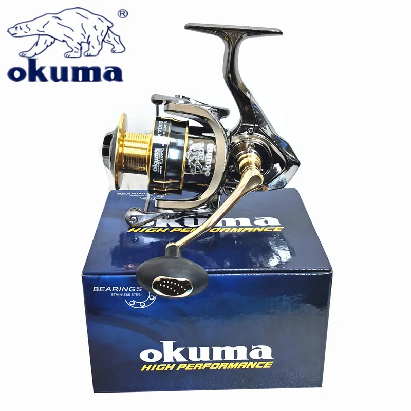 Okuma Baoxiong 회전 릴, 바다 낚시 스피닝 휠 타입, 금속 와이어 컵 서브 피쉬 와이어 휠, 18kg 저항, 13 + 1 볼 베어링
