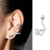 1pc Y2K Ins Style Snake Ear Cuff Earrings For Women Trendy Silver Color Zirconia Ear Clip Piercing Jewelry Unique Accessories 1