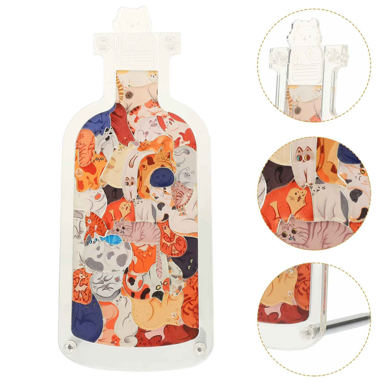 

Прозрачная настольная игрушка-пазл, украшение для творчества, украшение для дома, детская развивающая бутылка для дрифта с животными