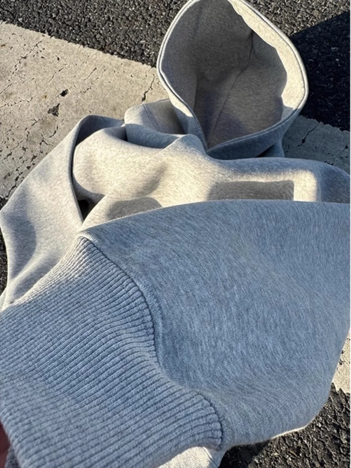 Cleanfit American Sle Retro ey Hoodie Men's Casual Loose Fit Spring Autumn Trendy Long Sve T-irt Polyester Cotton