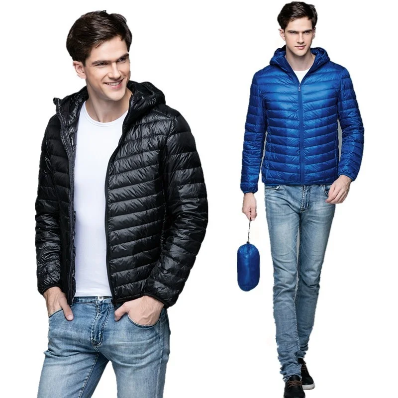 

Men's Spring Winter Quilted Coats New 90% White Duck Down Ultra Lightweight Packable Down Jacket Men Korean Fashion Puffer Coat