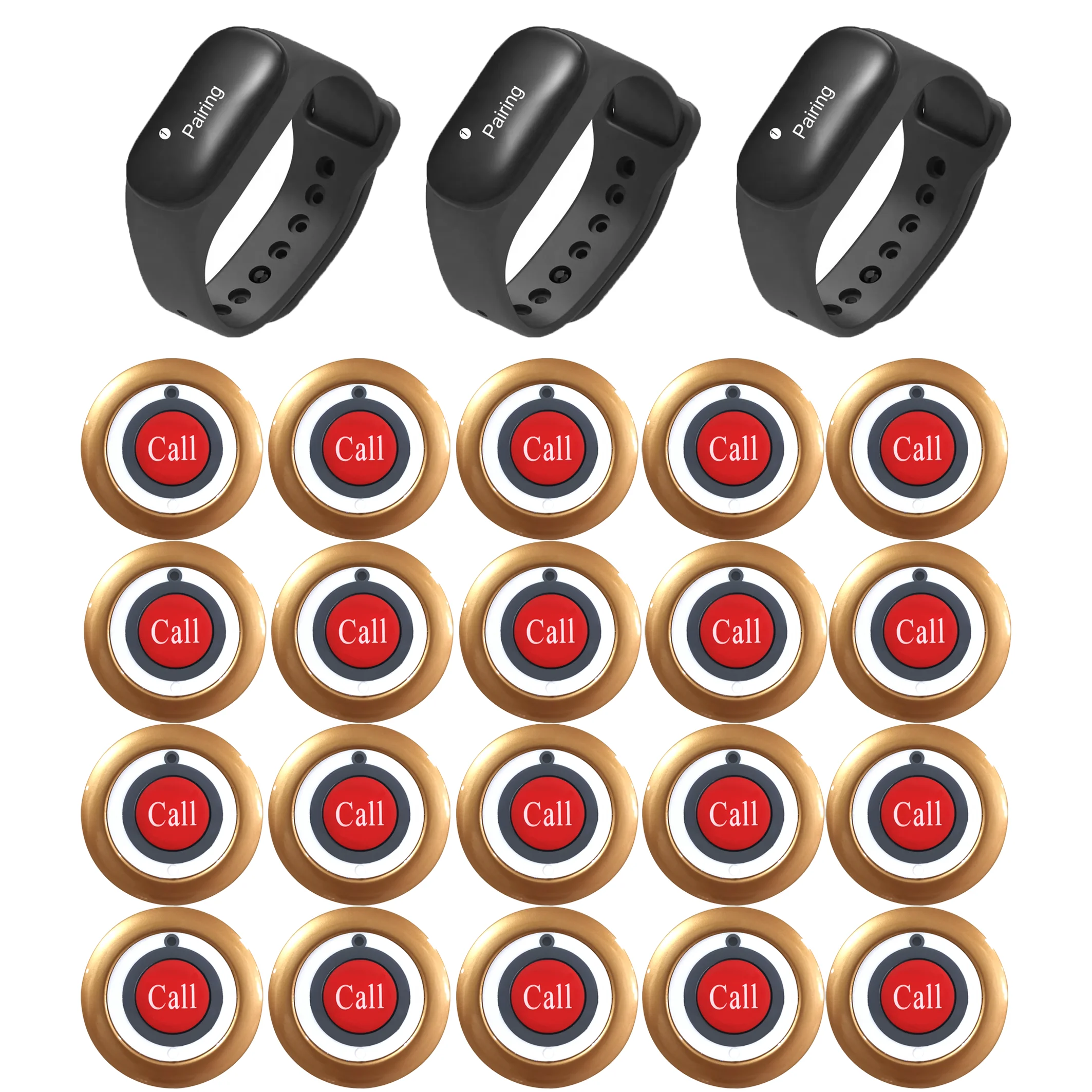 

Wireless Waiter Calling System Watch Receiver 2/3 Watch+10/15/20 Call Buttons Restaurant Buzzers Pager For Cafe Bar Clinic