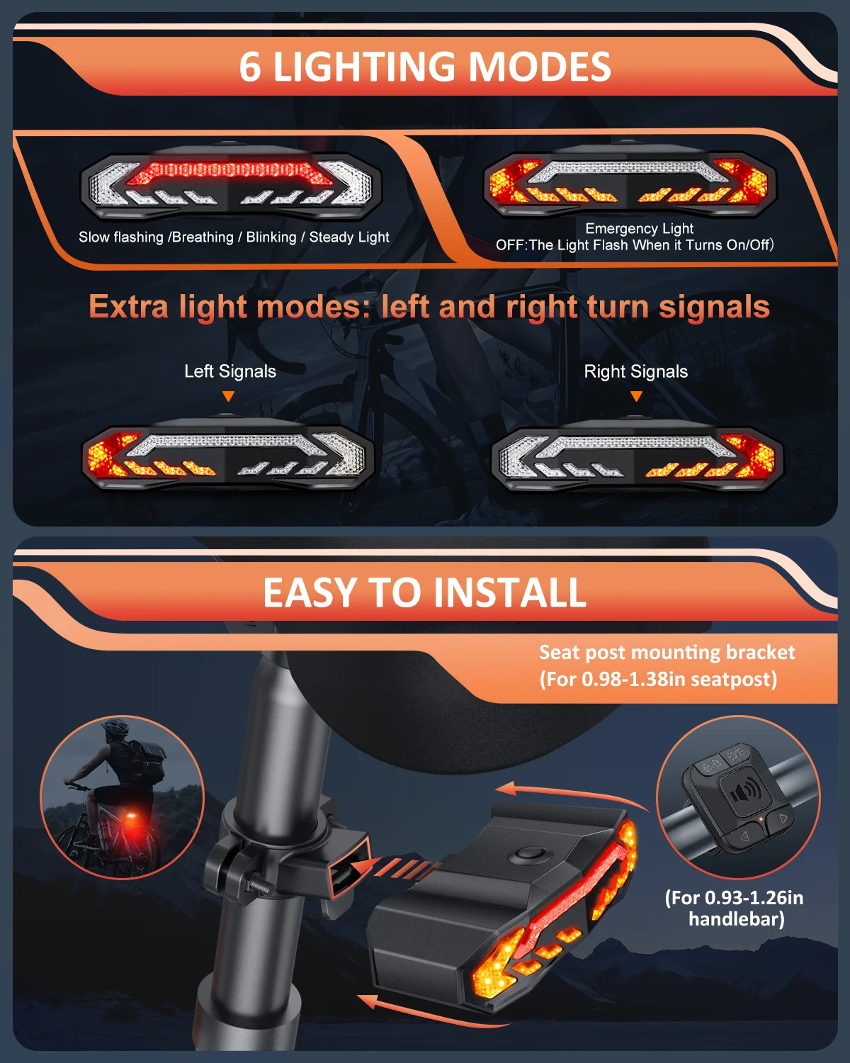 Camluxy Rechargeable Bike Light Front and Rear Set for Night Riding Ultra Bright Bicycle Headlight Turn Signals with Bike Alarm bicycle alarm bicycle rear light
