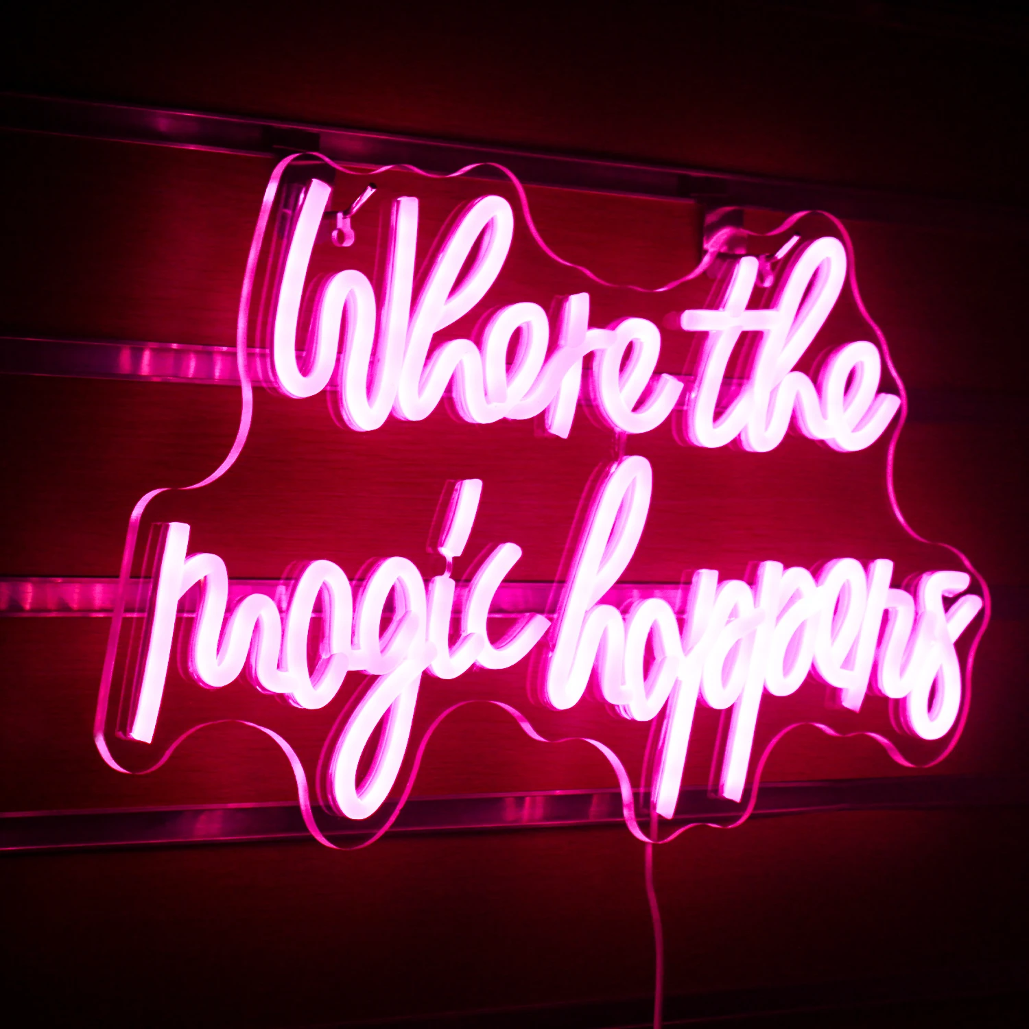 Where The Magic Happens LED Neon Sign Light for Gaming Study Room Wedding Birthday Party Bar Wall Lamps Acrylic Letter Light