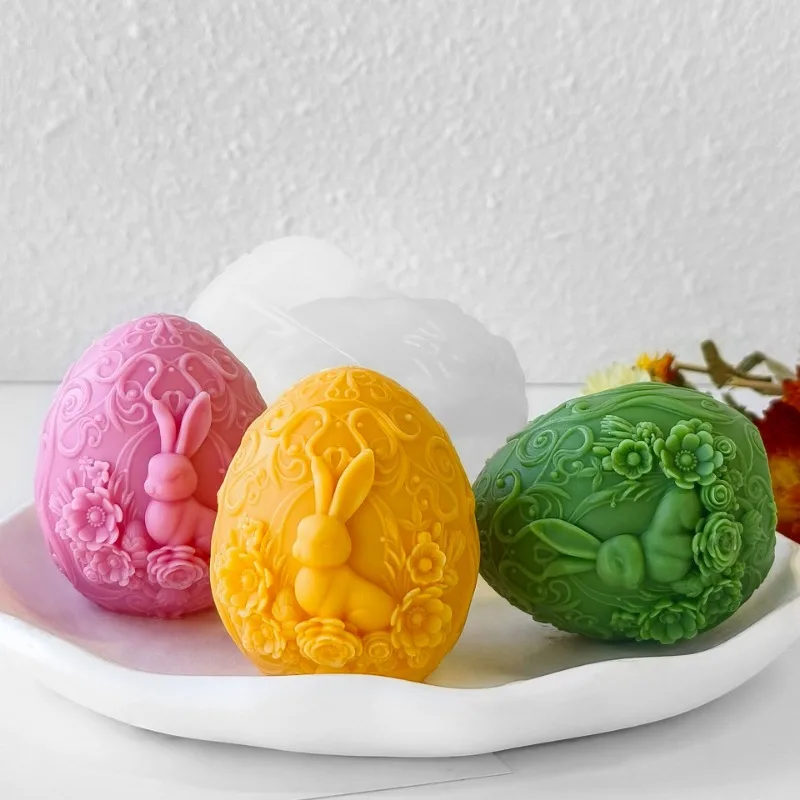 Floral Rabbit Candle Mold 2