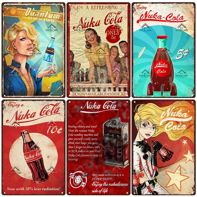 Nuka Cola看板】ブリキプレート ヌカコーラ Fallout インテリア 生い茂る