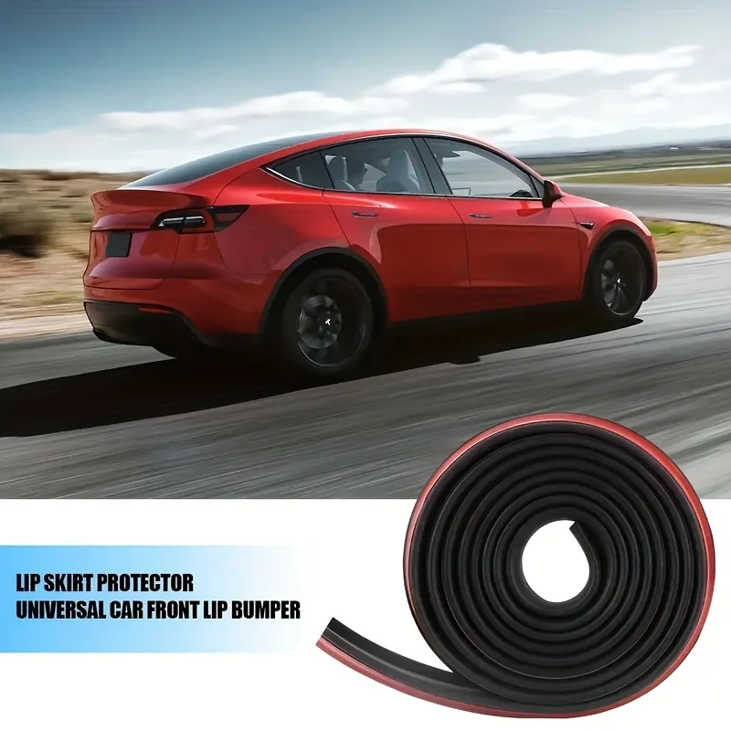 Universal Car Bumper Lip Protection Strip - 2.5m Rubber Spoiler Lip