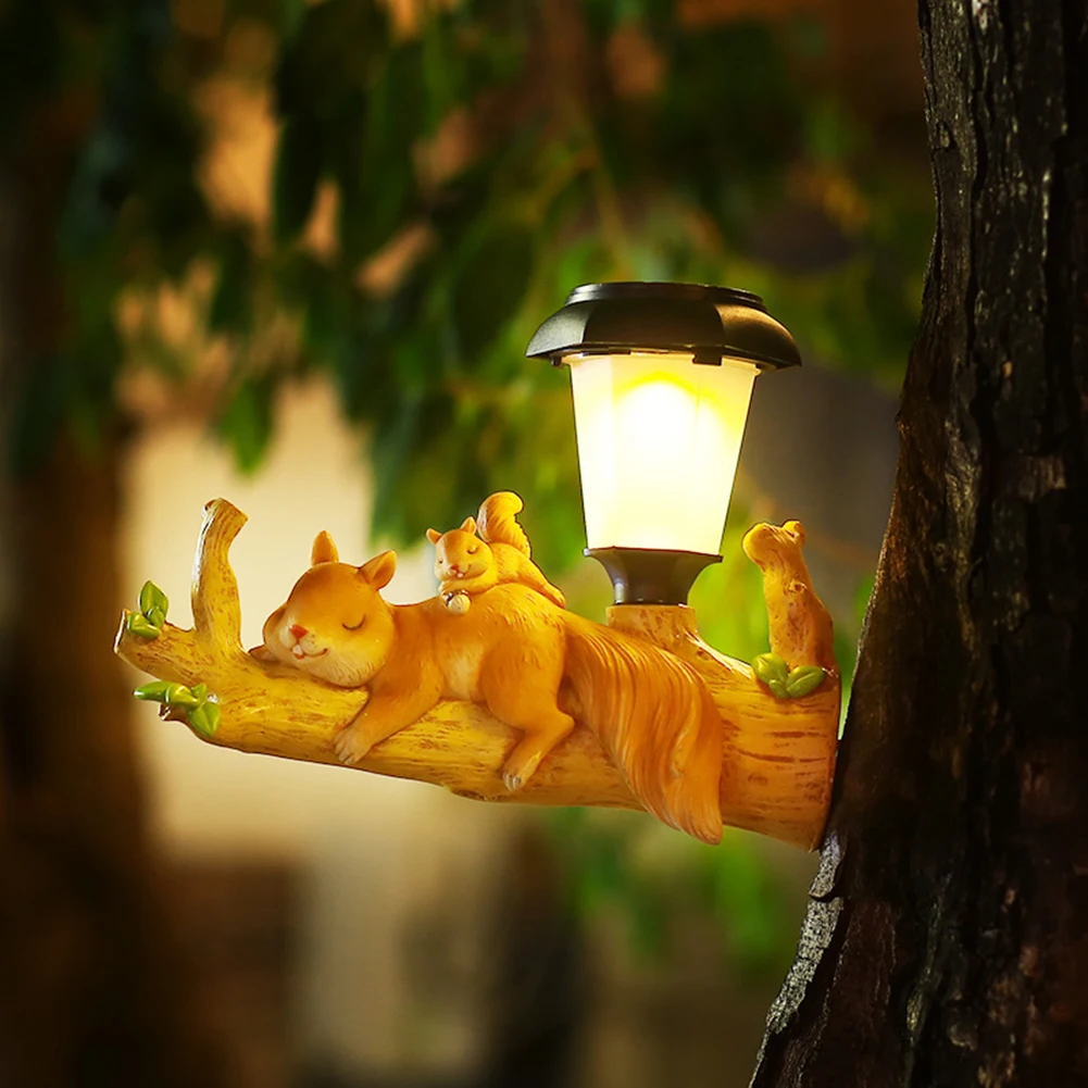 

Solar Lamp Cartoon Animal Statue Squirrel Sloth LED Garden Lights Creative Waterproof Lamp for Tree Patio Courtyard Solar Lamps