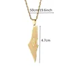 Stainless Steel Israel Palestine Map Pendant Necklace Country Geography Chain for Women Jewelry Gift 3