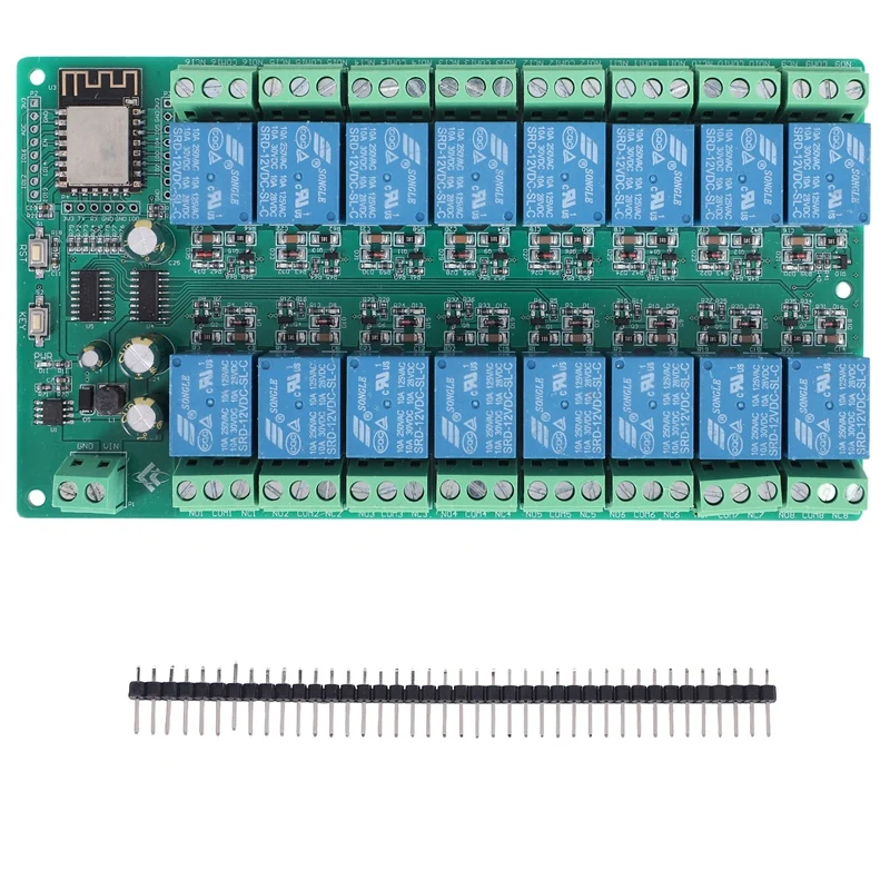

ESP8266 Wi-Fi 16-канальный релейный модуль ESP-12F плата питания, 16-канальный релейный модуль, режим питания 12 В