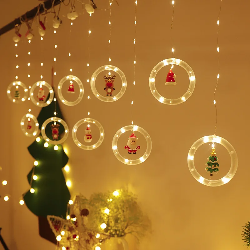 

2022 Cartoon Shaped Christmas Curtain Lamp / Led Window Decoration Colored Lamp / Christmas Tree Hanging Lamp
