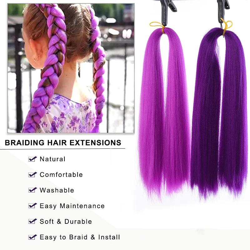 2-piece Set of 14 inch Short pre Stretched Synthetic Hair Extensions, Suitable for Braiding, Braids, and Curls (Easy to Style)