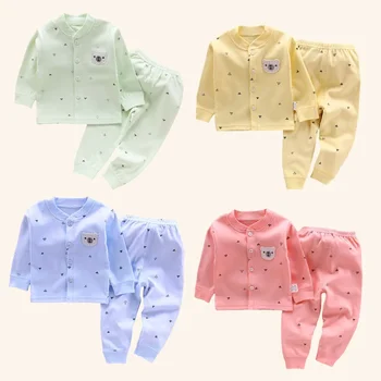Vestiti per bambini Intimo per bambini Top Pantaloni Pigiama neonato Completo per la casa 100% cotone Set Ragazzo Ragazze Caldo autunno Abbigliamento per bambini 1