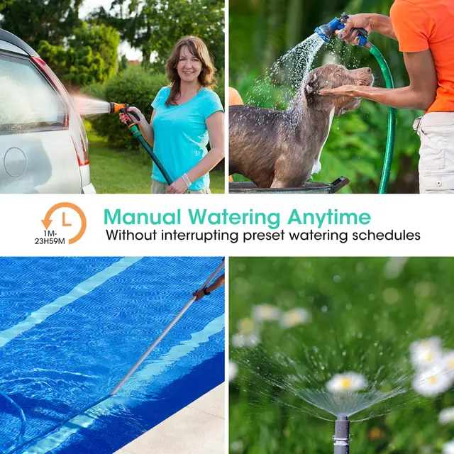 INSOMA Automatic Water Timer Intelligent Irrigation Watering System Sprinkler Timer Garden Programmer Equipment LCD Display IPX5 4