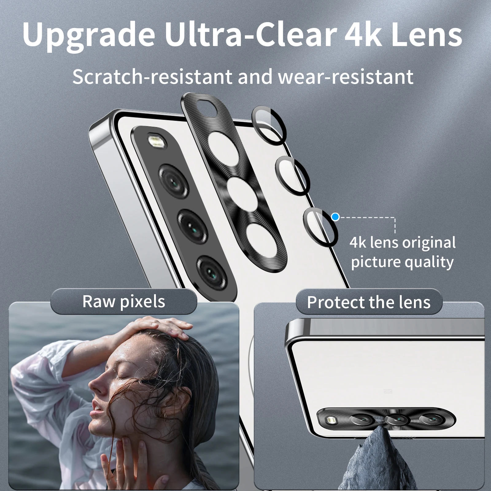 Lightweight Metal Cover For Sony Xperia 10 V Case 1 5 IV Aluminum Frame Translucent Magnetic Core Hard Back Built-in Camera Lens