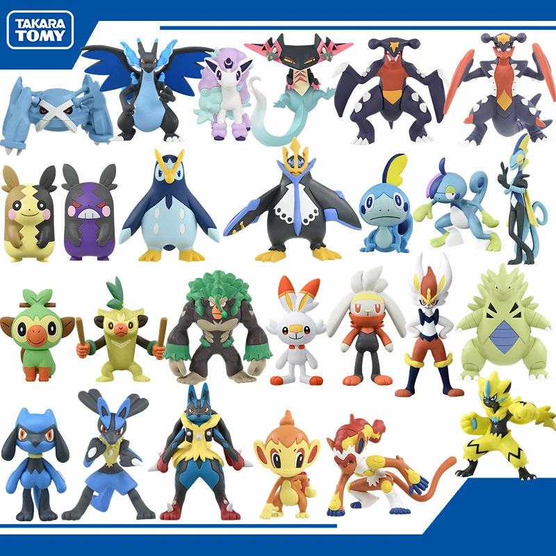Tomy Pokemon Figura Originale Garchomp Mr. Mime Dragonite Chimchar Infernape Eevee Gengar Grookey Action Pvc Giocattoli Figure