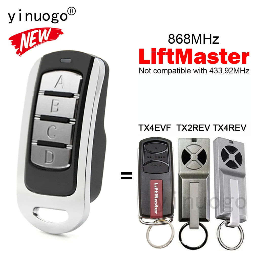 LIFTMASTER TX2REV TX4REV TX4EVF 868MHz Garage Door Remote Control