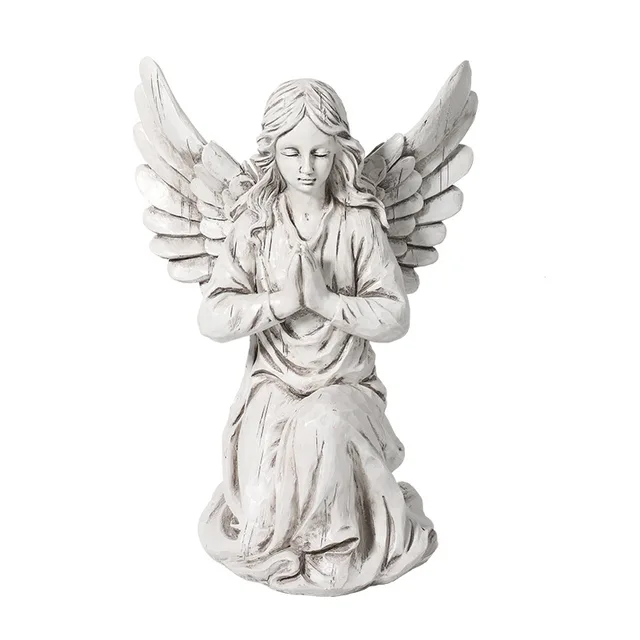 New Creative Angels Statues Religious Kneeling Angel Resin Figurine Crafts Gift Garden Decoration Ornaments 3