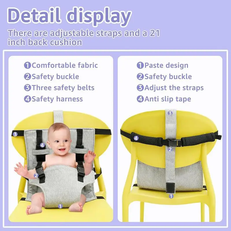 High Chair Safety Straps Safety Belt High Chair Feeding Harness Portable Must-Have Travel Items For Eating Out Travel Vacation