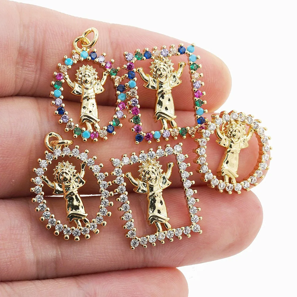 

Charm Child Baby Jesus Pendant Necklace CZ Gold Plated Catholic Religion Christ Christian Jewelry Accessories For Women Men Gift