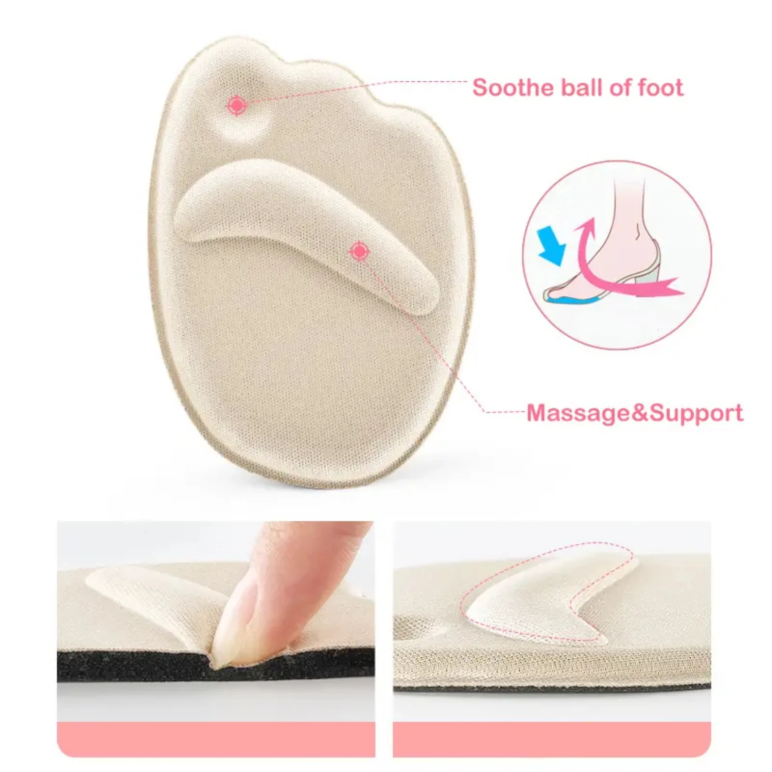 Comfortable Soft Metatarsal Pads for Women-Half Insoles for Shoes, Cushioned Foot Inserts Sneakers, Premium Foot Cushions