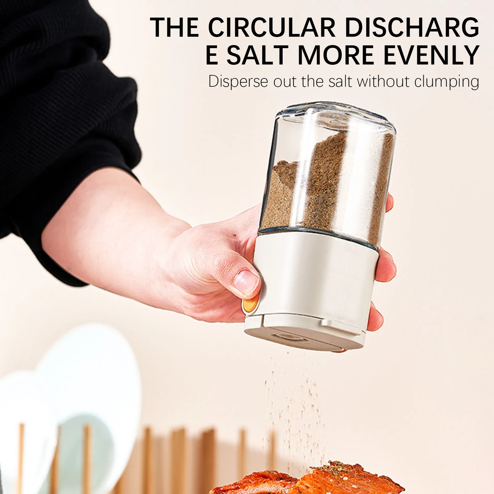 Seasoning Box 180ml Quantitative Salt Shaker Dustproof Metering Press Type