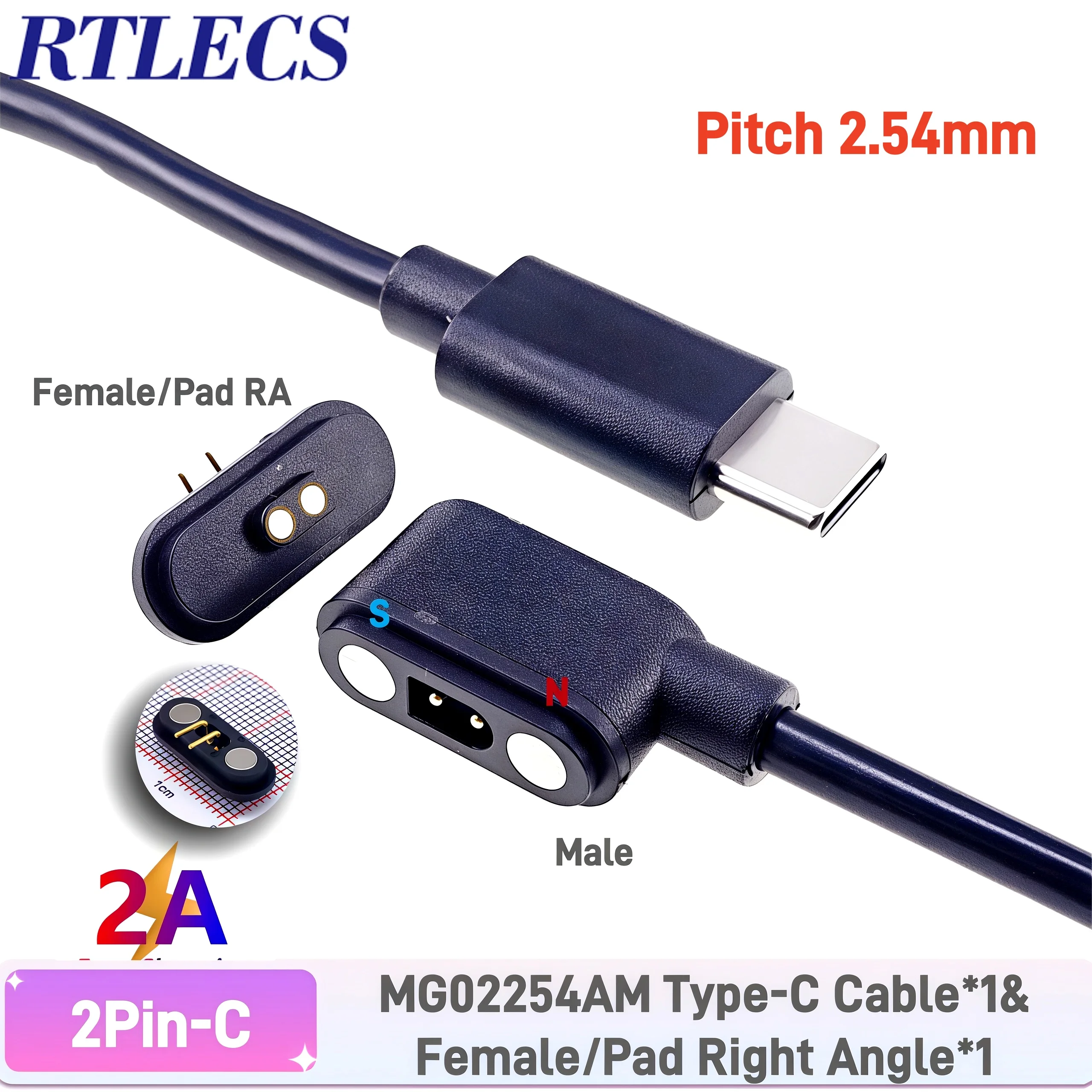 AUFU Cavo di ricarica magnetico da 60 W, 9 pin [2 m + 2 m), cavo di ricarica magnetica 6 in 1 USB A/USB C a tipo C cavo di ricarica