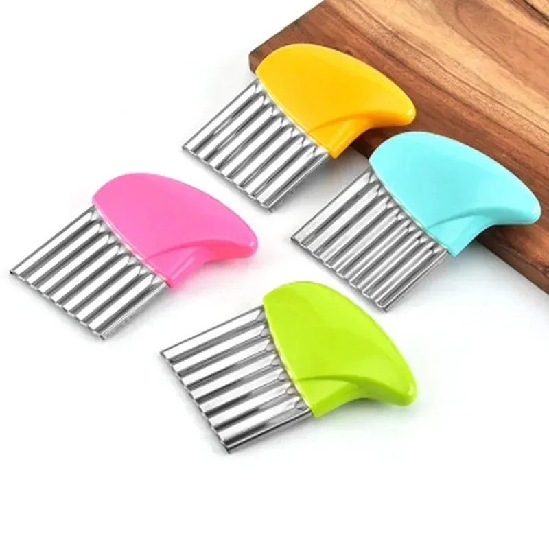 Portable Wavy French Fries Cutter Stainless Steel Potato Slicer Vegetable Chopper Potato Cutter Durable Kitchen Gadgets