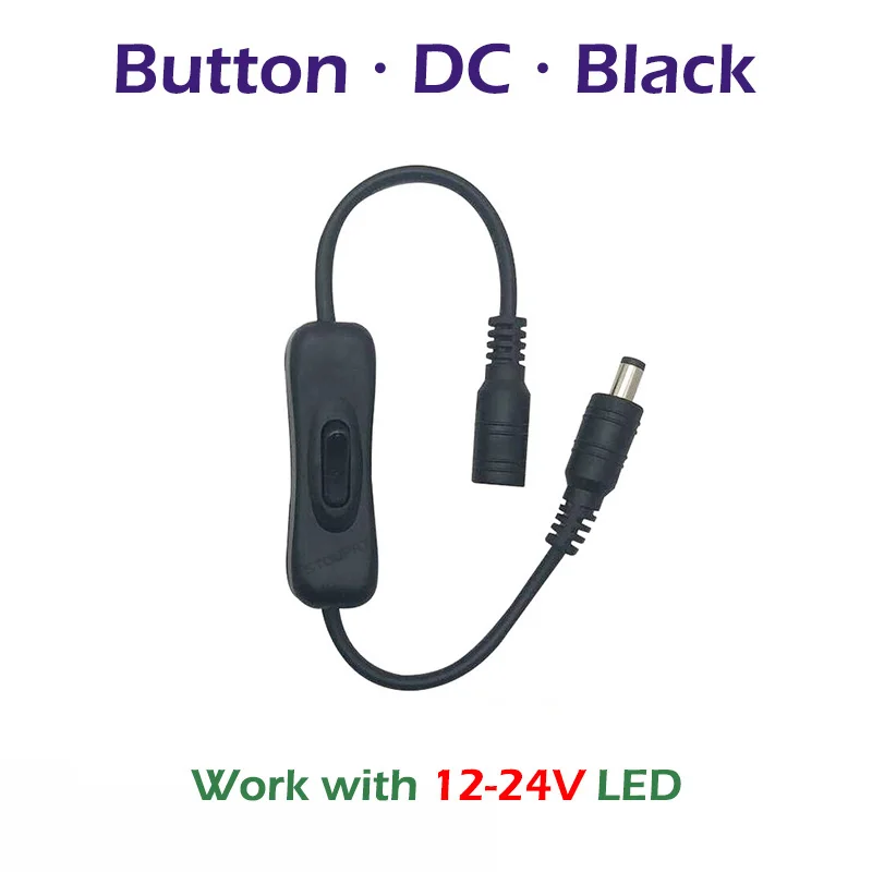 Button 12-24V Black