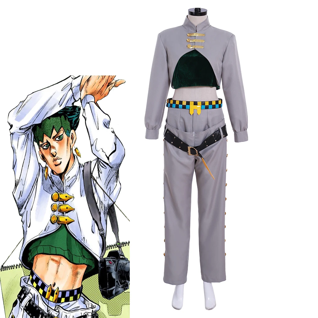 

Rohan Kishibe Cosplay JoJo's Bizarre Adventure Costume for Men Personality Uniform Full Set Halloween Carnival Party Show Suit